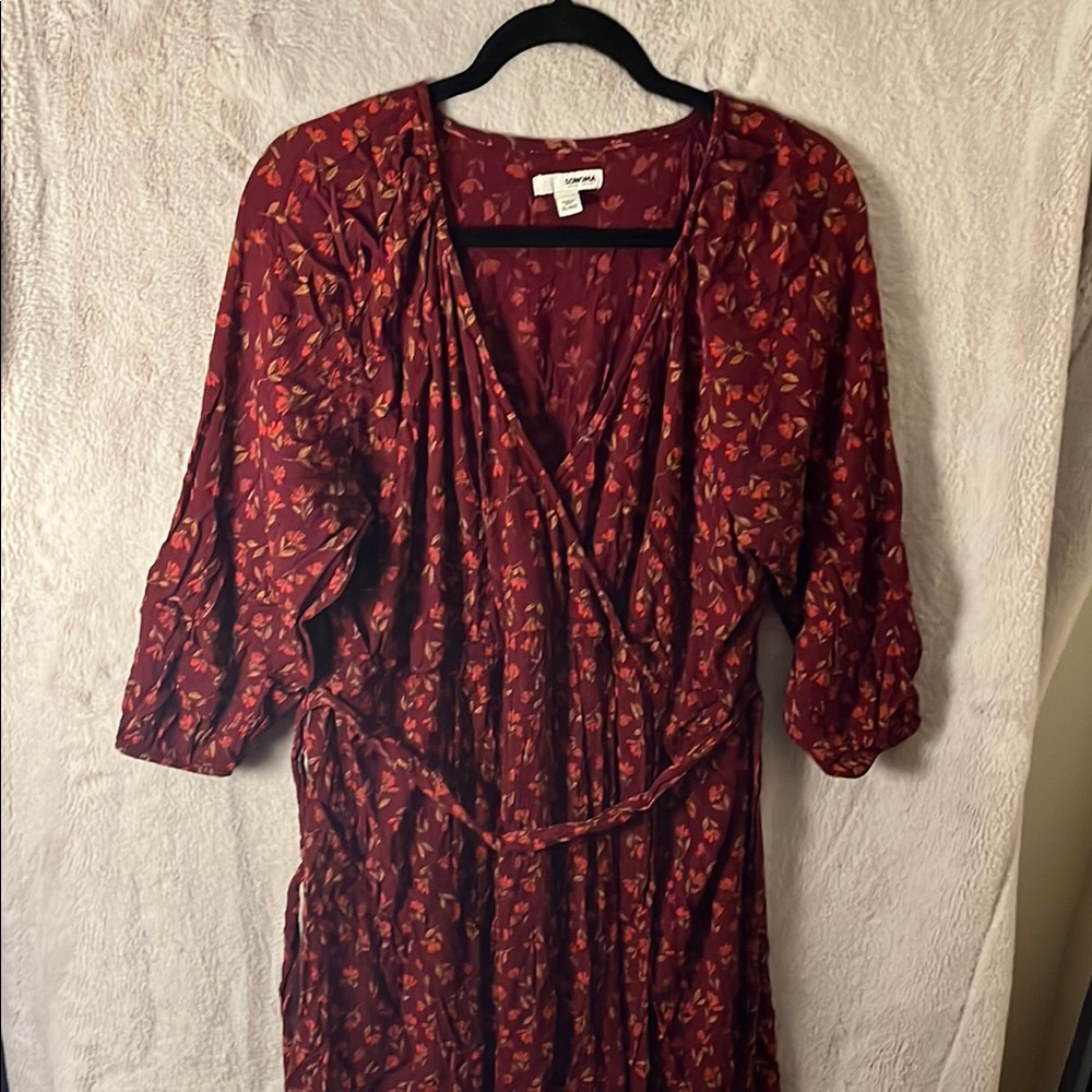 Floral Burgundy Maternity Dress